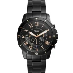 Fossil Grant Men’s All-Black Chronograph - Black Steel Bracelet | FS5374