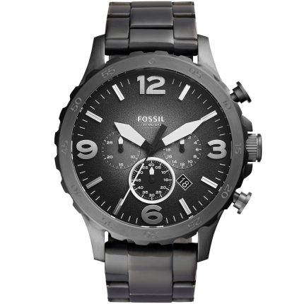 Fossil Nate Men’s Giant Chronograph - Smoke Grey Stainless Steel | JR1437