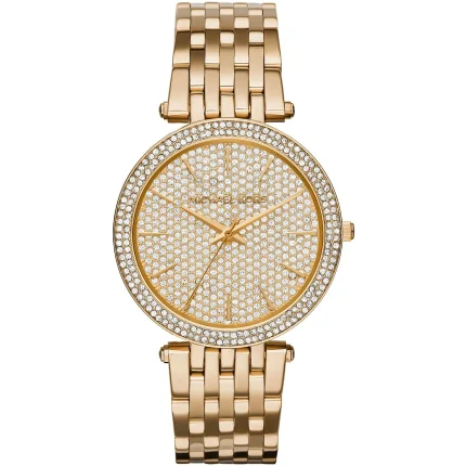 Michael Kors Ladies’ Darci – Full Gold-Tone & Double Crystal Bezel (39mm)