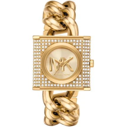 Michael Kors Ladies’ MK Chain Lock – Full Gold-Tone (25mm)