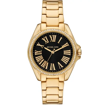Michael Kors Ladies’ Kasie – Black Dial & Gold Stainless Steel (39mm)