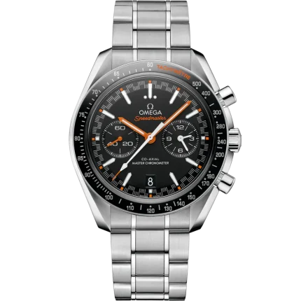 Omega Master Quality Men’s Chronograph – Black Edition with Domed Sapphire (High-Performance)