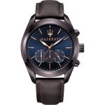 Maserati Traguardo Men’s Chronograph – Blue Dial & Brown Leather Racing Edition