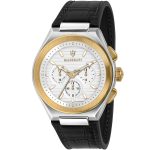 Maserati Triconic Men’s Sport Chronograph – White Dial & Black Rubber (43mm)