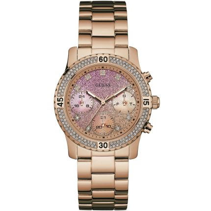 Guess Confetti Ladies’ Watch – Rose Gold & Two-Tone Dial (38mm)