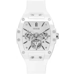 Guess Men’s Phoenix - 43mm White Dial & Silicone Strap | GW0203G2