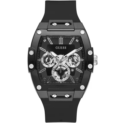 Guess Men’s Phoenix - 43mm All-Black Carbon Look & Silicone | GW0203G3