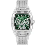 Guess Men’s Phoenix - 41mm Green Dial & Transparent Silicone | GW0499G8