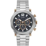 Guess Men’s Edge - 46mm Black Dial & Silver Steel | GW0539G1