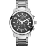 Guess Men’s Pine - 46mm Black Dial & Metallic Gray Steel | W0075G1
