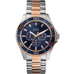 Guess Men’s Chaser - 44mm Blue Dial & Two-Tone Rose Gold Steel | W0172G3