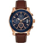 Guess Men’s Pinnacle - 46mm Blue Dial & Brown Leather Chronograph | W0673G3