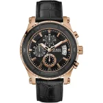 Guess Men’s Pinnacle - 46mm Triple Black Leather & Steel | W0673G5