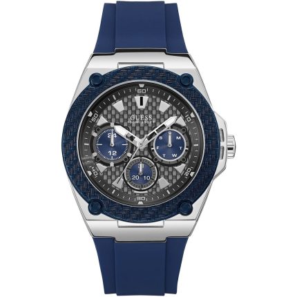 Guess Men’s Legacy - 45mm Grey Carbon Dial & Navy Silicone | W1049G1
