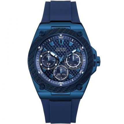 Guess Men’s Legacy - 45mm Blue Dial & Blue Textured Silicone | W1049G7