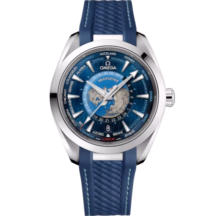 Omega Men’s Seamaster Aqua Terra Worldtimer - 43mm Blue Dial & Silicone Strap | Automatic